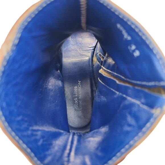 Mark Nason Italy Boots Dragon Mens 12 Distressed Brown Leather Rock Lives Zipper - Picture 14 of 14